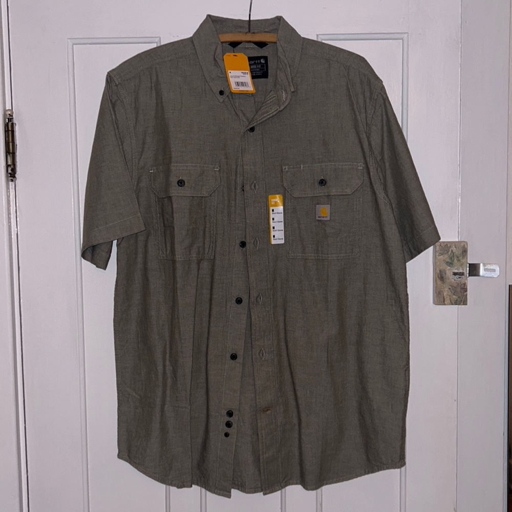 Men’s Carhartt Loose Fit Midweight Chambray Short-Sleeve Shirt